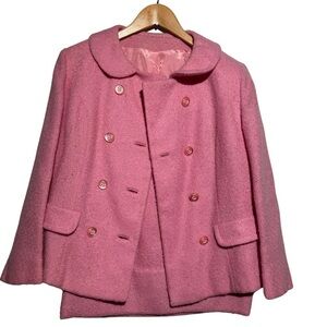 Vintage-Inspired Pink Wool Coat & Skirt Set | Coquette, Feminine, Elegant​​​​​